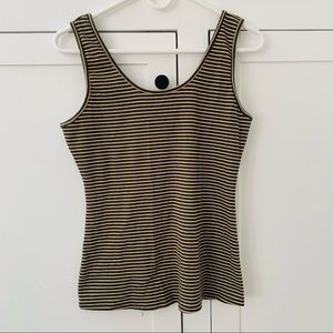 Zenobia Green/Cream Stripe Tank Top Size XL